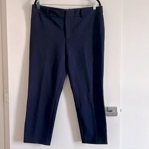 Club Monaco Navy Textured Straight ankle leg pants